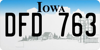 IA license plate DFD763