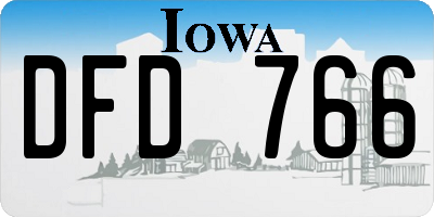IA license plate DFD766