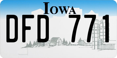 IA license plate DFD771