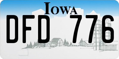IA license plate DFD776