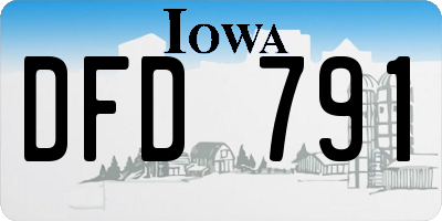 IA license plate DFD791