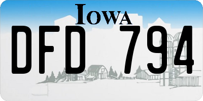 IA license plate DFD794
