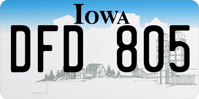 IA license plate DFD805