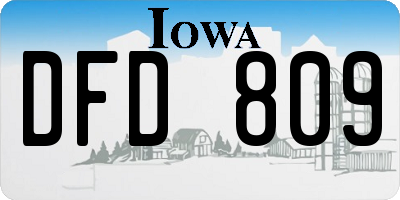 IA license plate DFD809