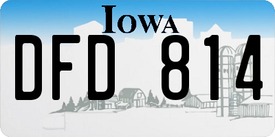 IA license plate DFD814