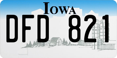 IA license plate DFD821