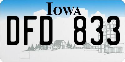 IA license plate DFD833
