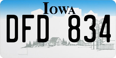 IA license plate DFD834