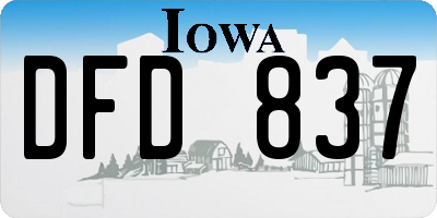 IA license plate DFD837