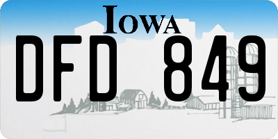 IA license plate DFD849