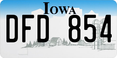 IA license plate DFD854