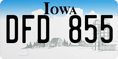 IA license plate DFD855