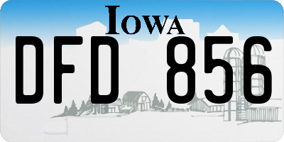 IA license plate DFD856
