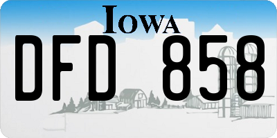 IA license plate DFD858