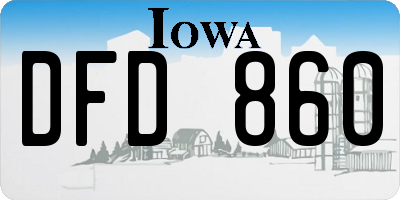 IA license plate DFD860