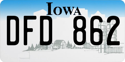 IA license plate DFD862
