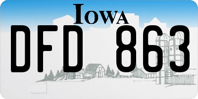 IA license plate DFD863