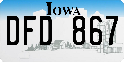 IA license plate DFD867