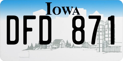 IA license plate DFD871