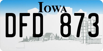 IA license plate DFD873