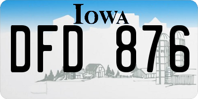 IA license plate DFD876