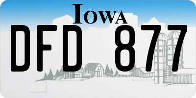 IA license plate DFD877