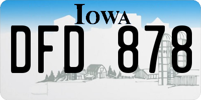 IA license plate DFD878