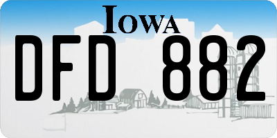 IA license plate DFD882
