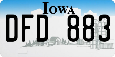 IA license plate DFD883