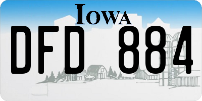 IA license plate DFD884