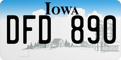 IA license plate DFD890