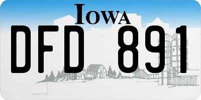 IA license plate DFD891