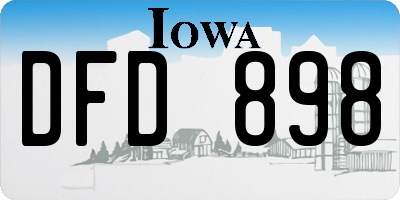 IA license plate DFD898