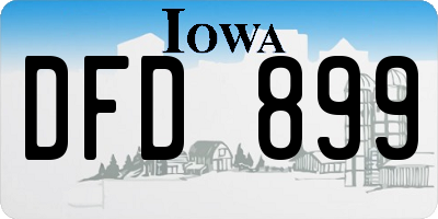 IA license plate DFD899
