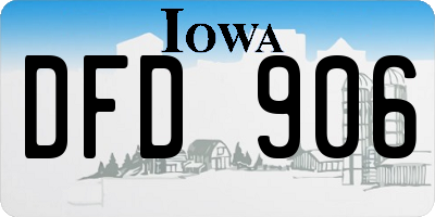 IA license plate DFD906