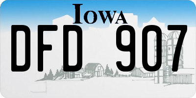 IA license plate DFD907