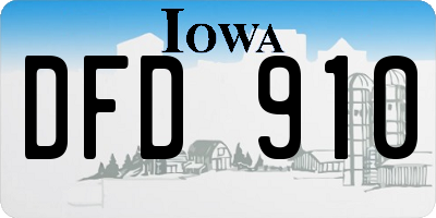 IA license plate DFD910