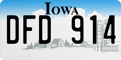 IA license plate DFD914