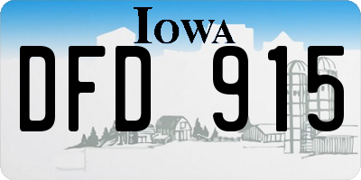IA license plate DFD915