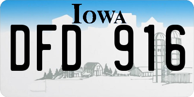 IA license plate DFD916