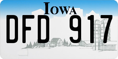IA license plate DFD917