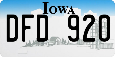 IA license plate DFD920
