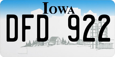IA license plate DFD922