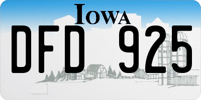 IA license plate DFD925
