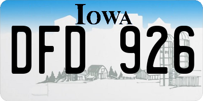 IA license plate DFD926
