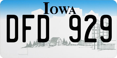 IA license plate DFD929