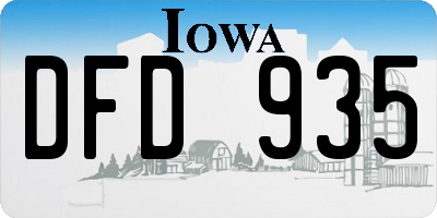 IA license plate DFD935