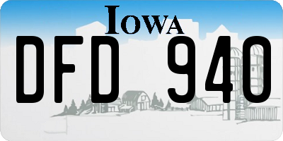 IA license plate DFD940
