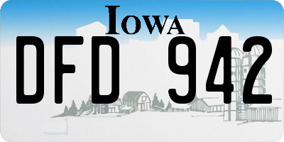 IA license plate DFD942