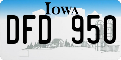 IA license plate DFD950